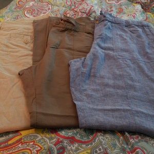 3 pair of New York and company linen pants